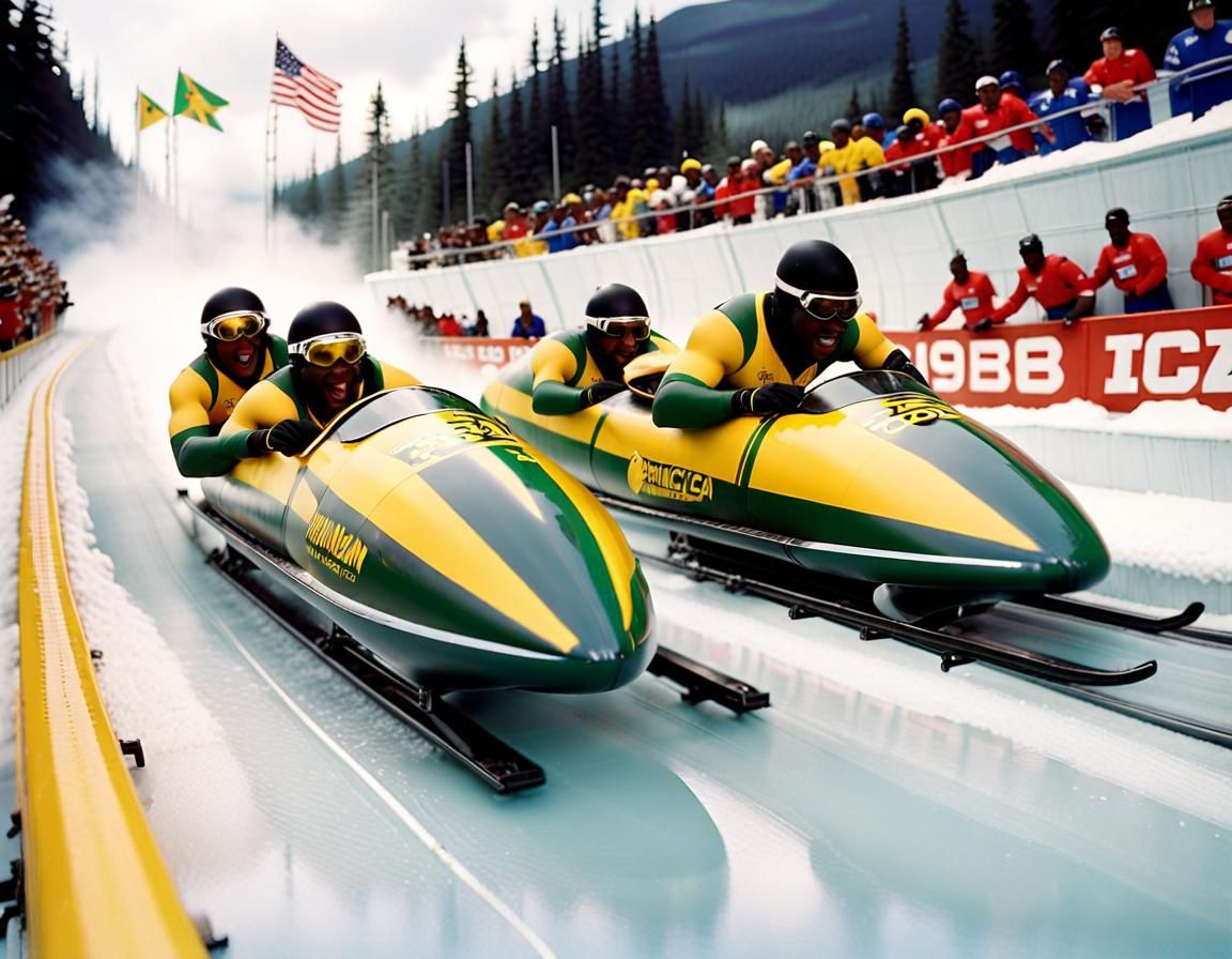 Jamaican Bobsled Team At The Calgary 1988 Winter Olympics  by @datura_dude