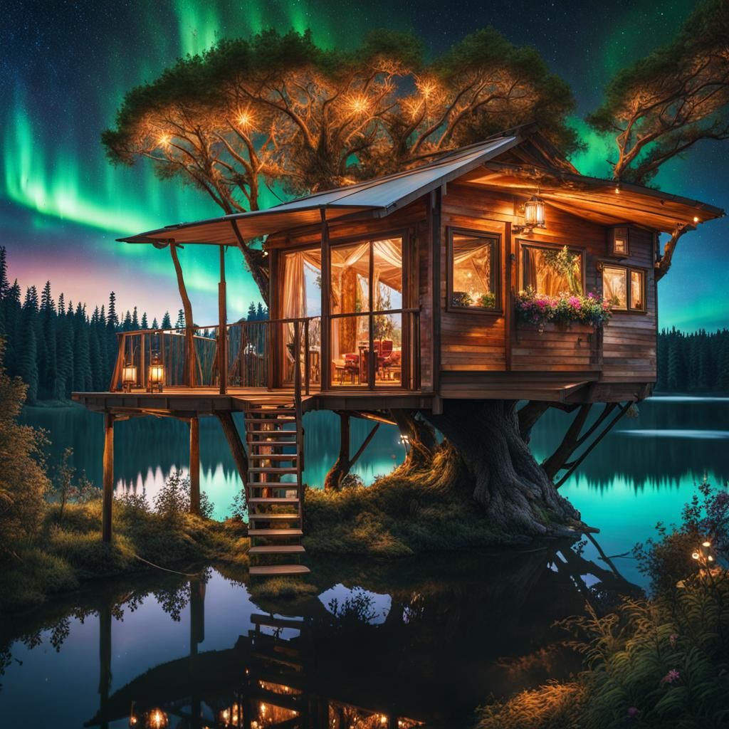 Treehouse with unusual view
