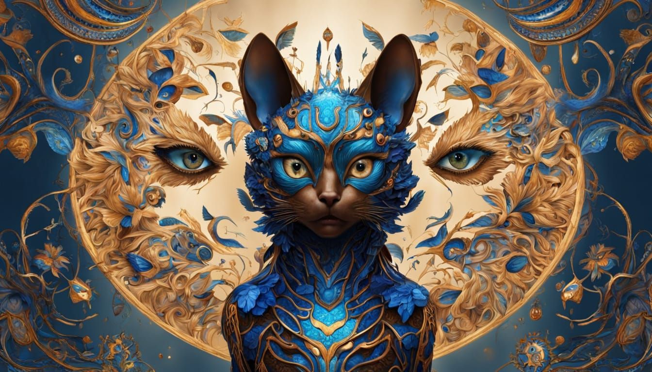 Electric Blue Portraits in Vibrant Celtic Style