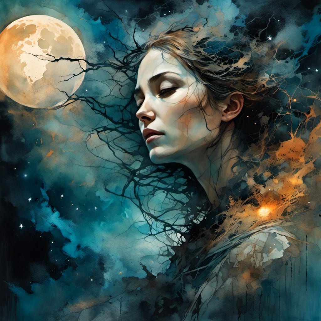 Embraced by frigid cold, the woman leaned out towards the wilderness,<lora:Dark:1.0> the hard earth track glistening through it, scattered s...