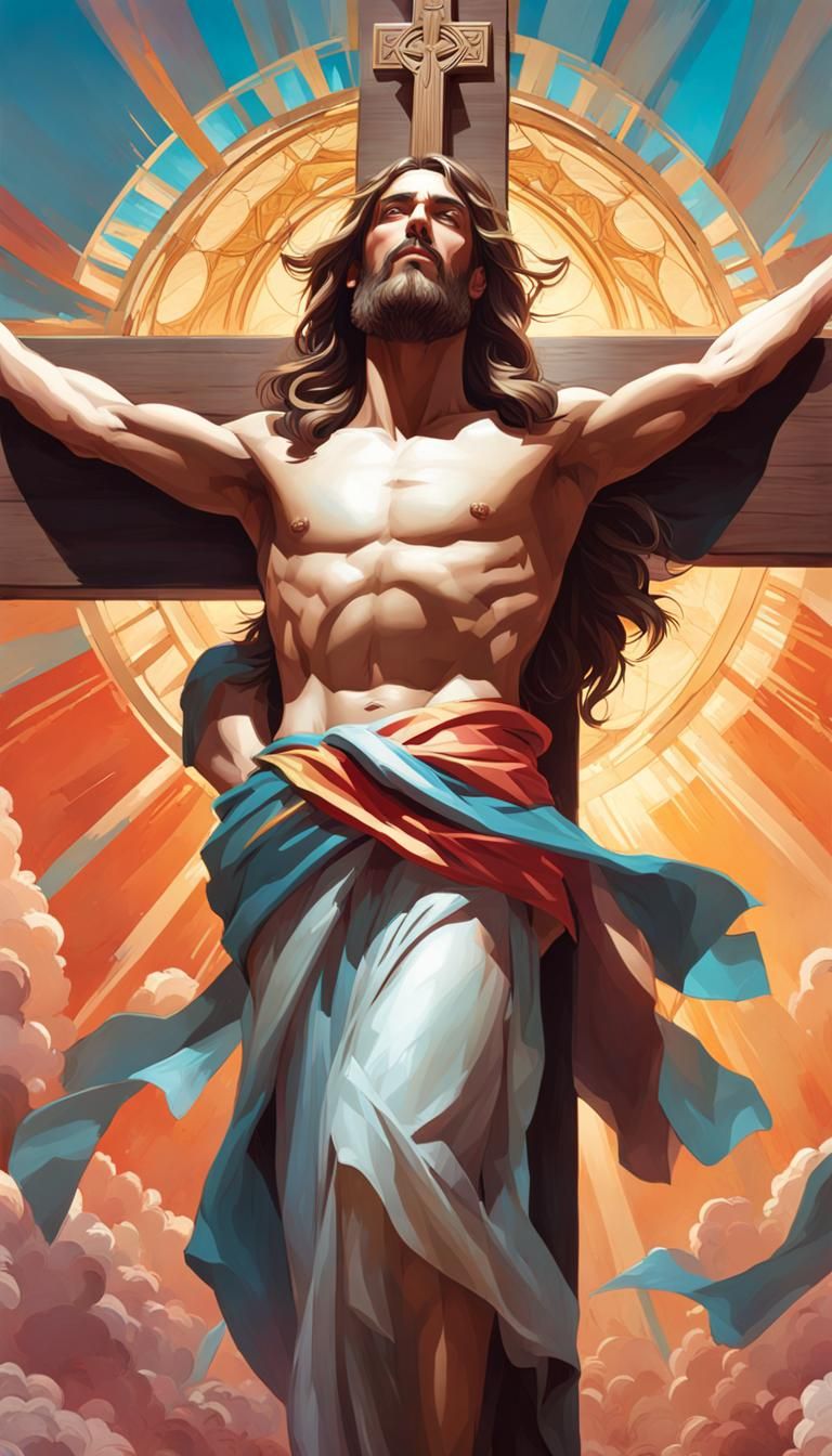 Jesus on the cross, full body, head and shoulders portrait, 8k ...