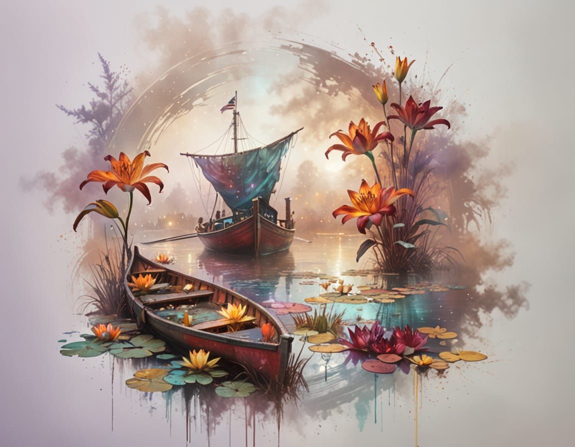 Boat on a lily Pond #2