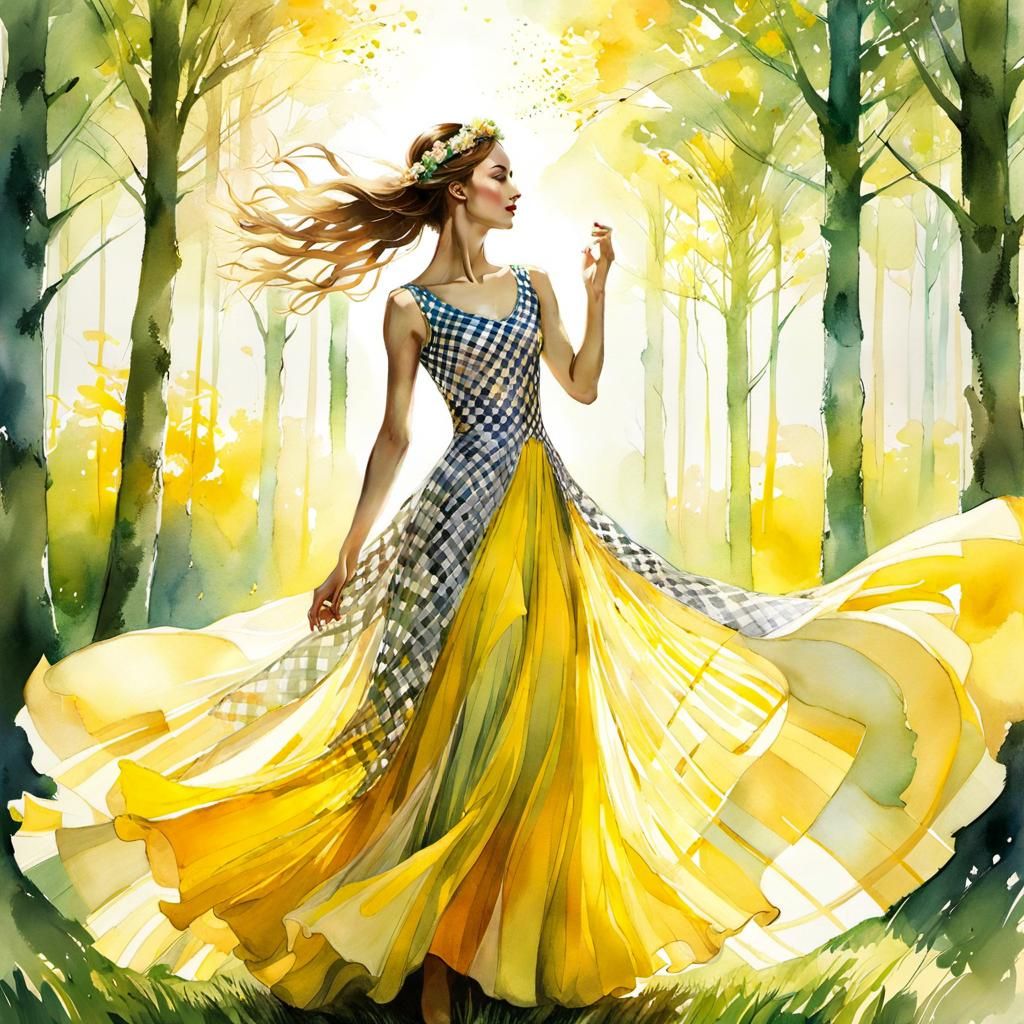 a beautiful dancer in yellow