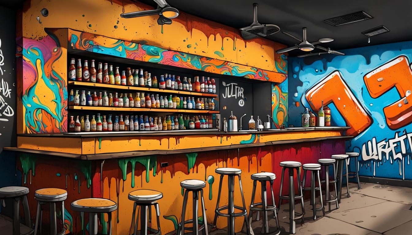 design a street bar that sells draft beer, with taps on the ...