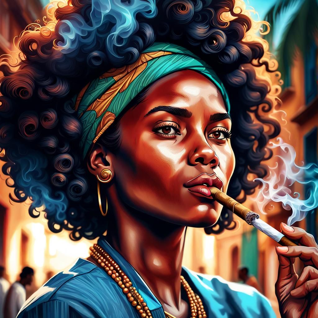 woman smoking