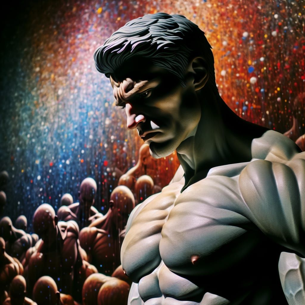 Muscular man sad