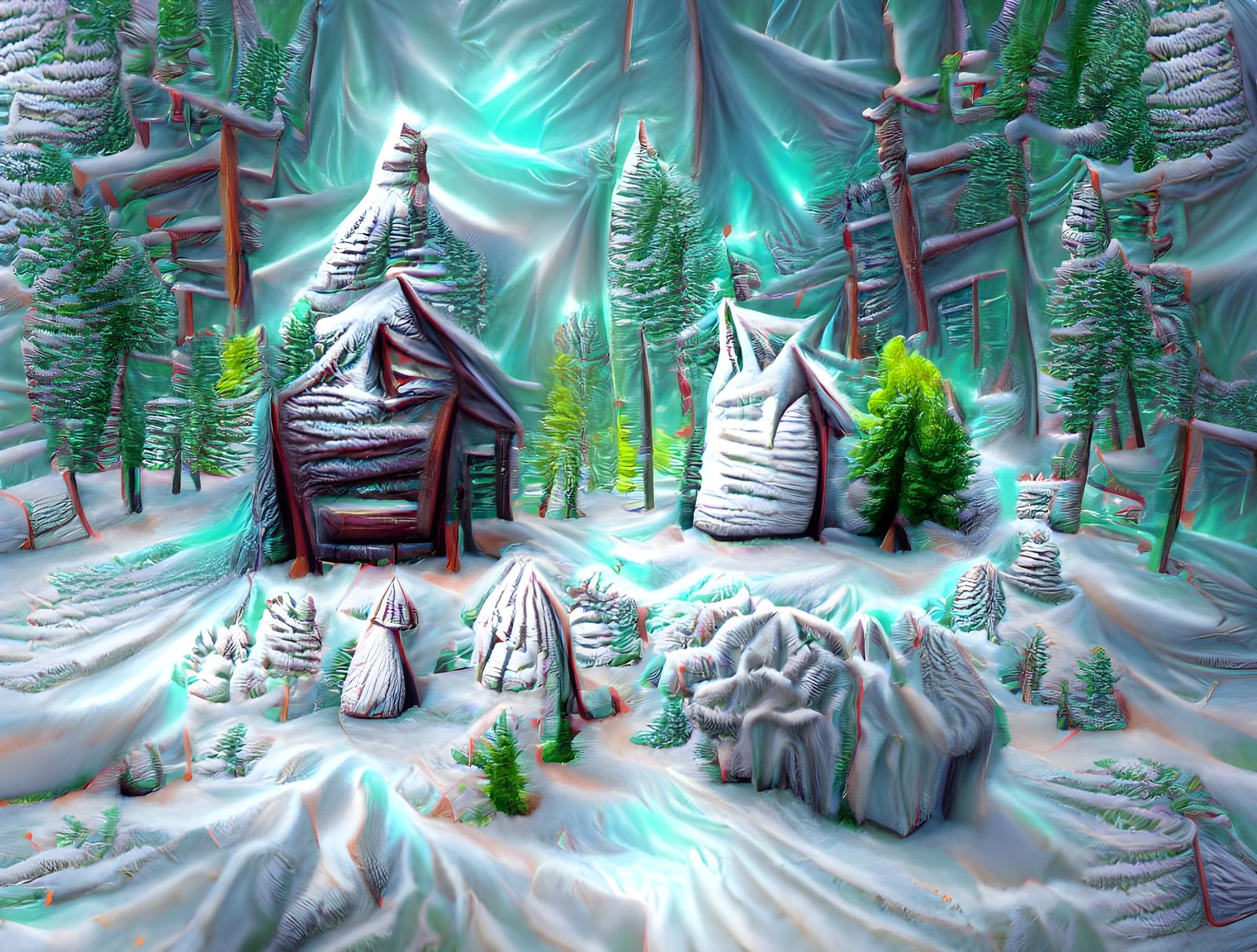 Japanese style snow cabin