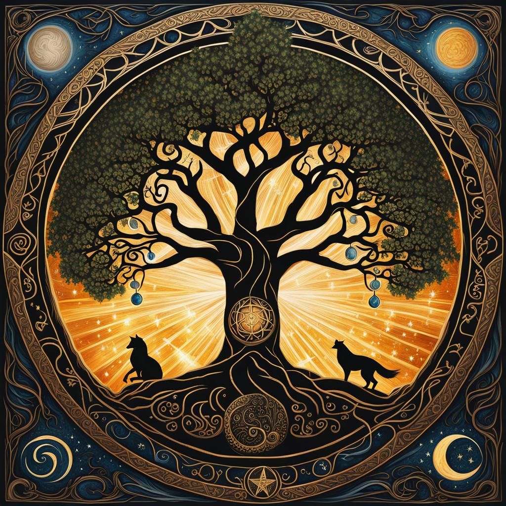 Yggdrasil the tree of life, asgard, is brimming with life and motion ...