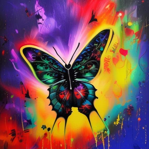 butterfly and the moon - AI Generated Artwork - NightCafe Creator