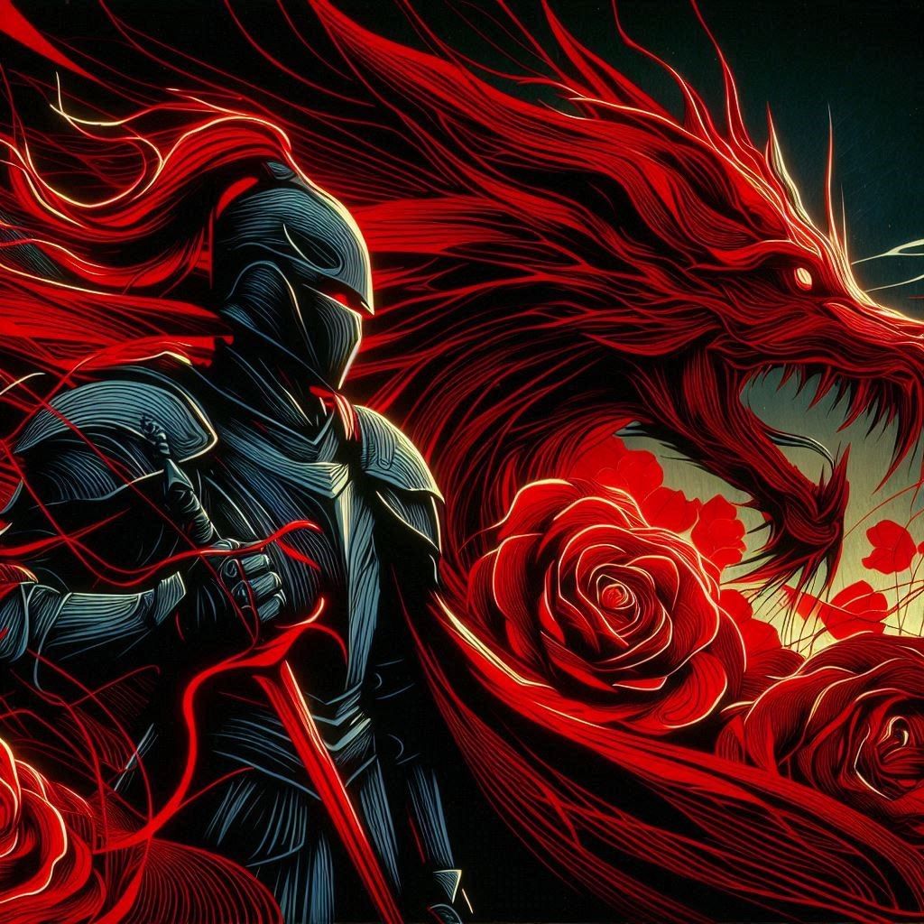 Knight with Rose Dragon