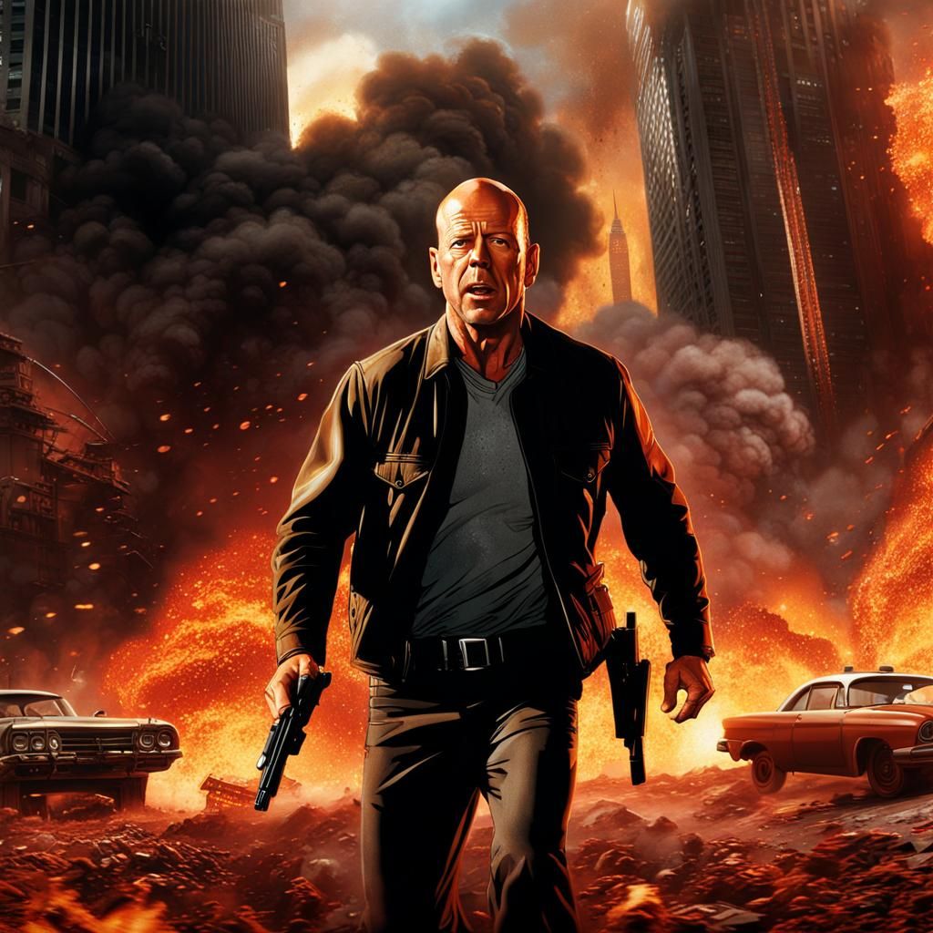 Bruce Willis - action hero and legend  by @Fraggle
