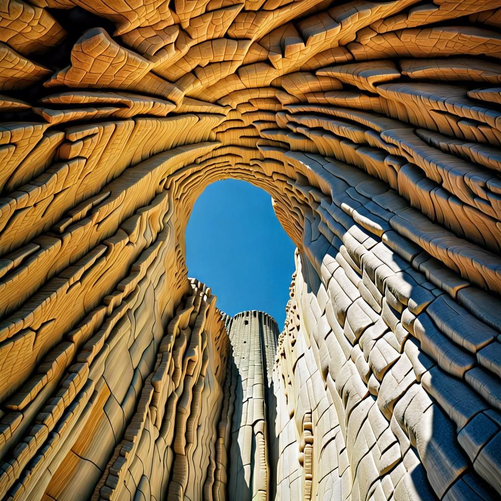 Tromp L' oeil  the top surface of the "Devil's Tower ", Wyom...