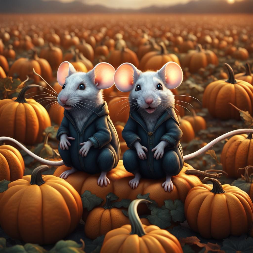 Pumpkin mice  by @Joey