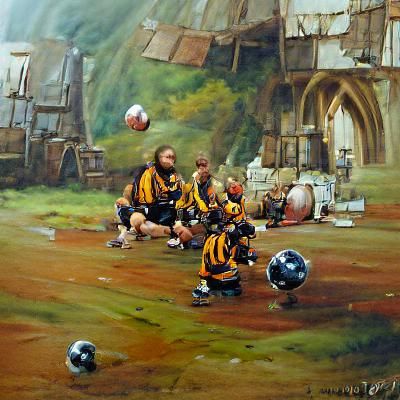 Hobbits playing football