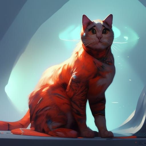 Cat 8k resolution concept art by Greg Rutkowski dynamic ligh...