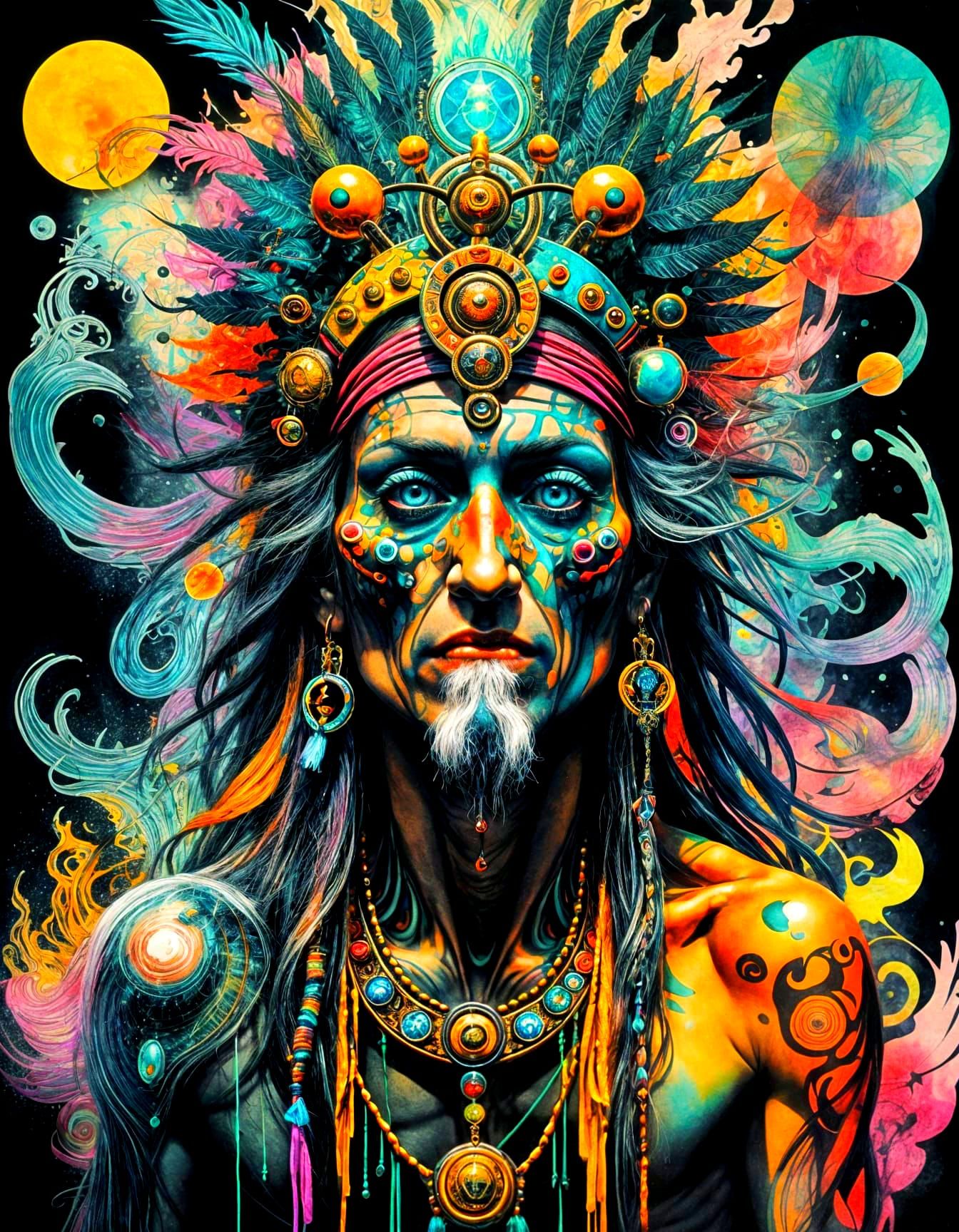 hippie shaman - AI Generated Artwork - NightCafe Creator