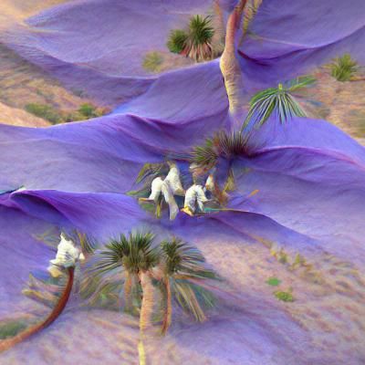 Larkspurs in the desert palm 8k resolution 8K 3D