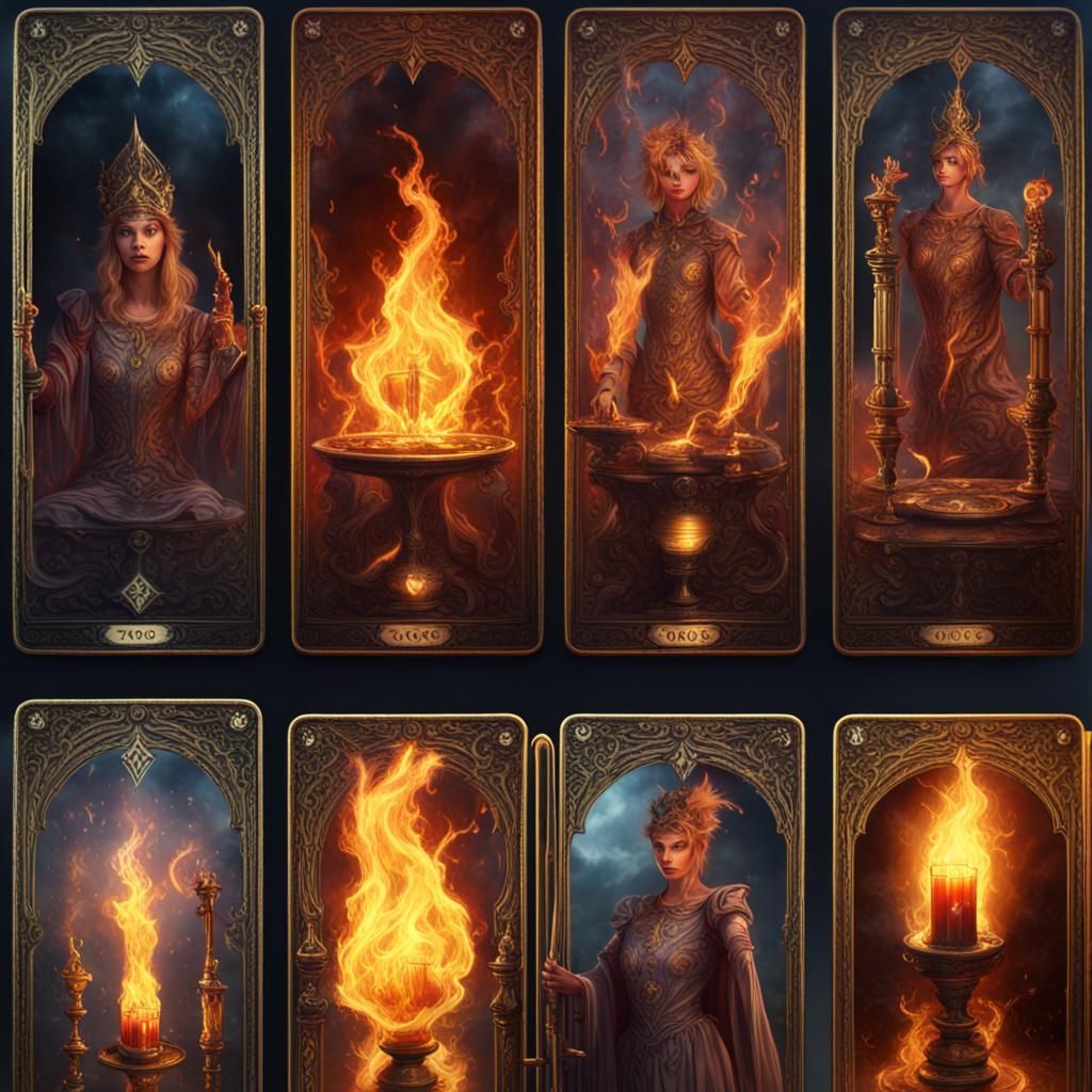 Tarot cards made by flames