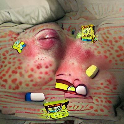 Spongebob took 40 benadryls