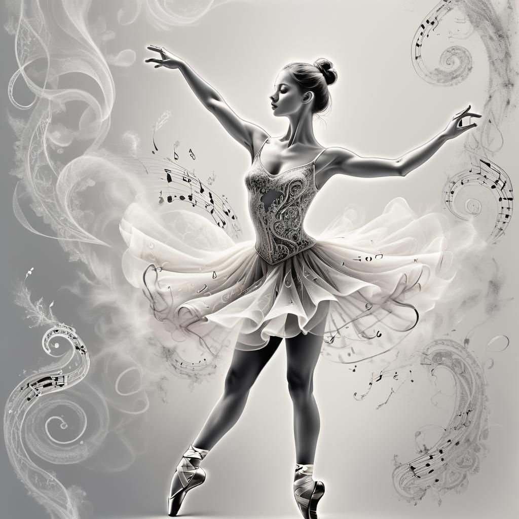 A stunning ballerina created entirely out of delicate musica...