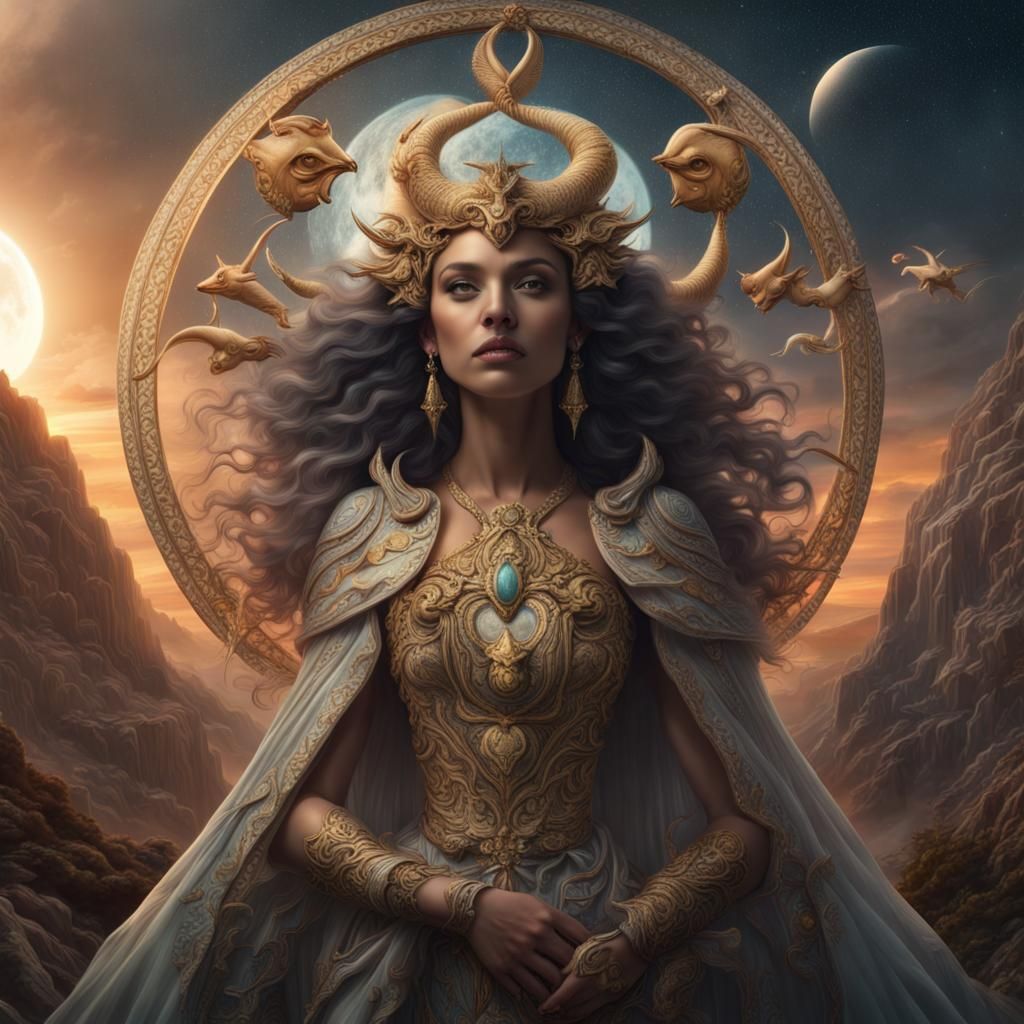 Capricorn sun moon Sagittarius rising woman - AI Generated Artwork ...