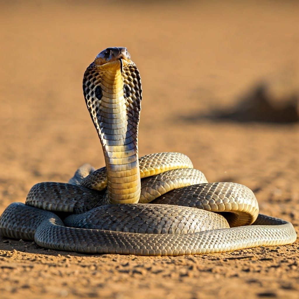 Cobra Battle in the Desert: A Wildlife Photo