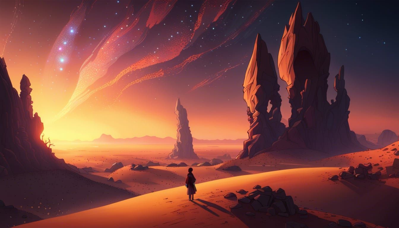 watching the sunset in a beautiful vast desert  by @skeller