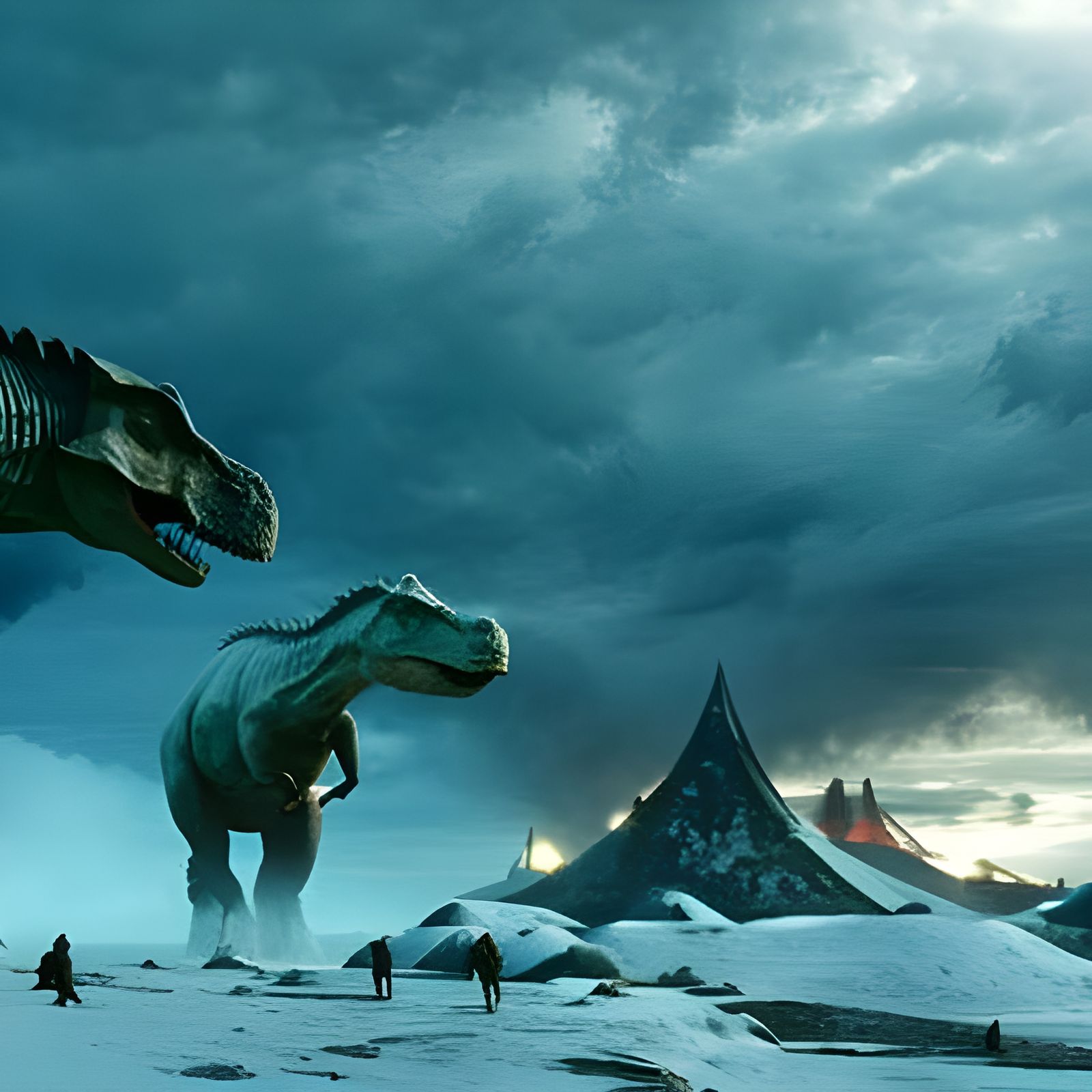 Dinosaurs at the Day after Tomorrow Epic cinematic brilliant...