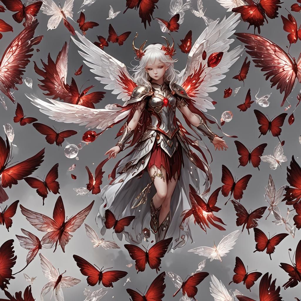 Divine crystal child of Hosts with crimson crystal flame win...