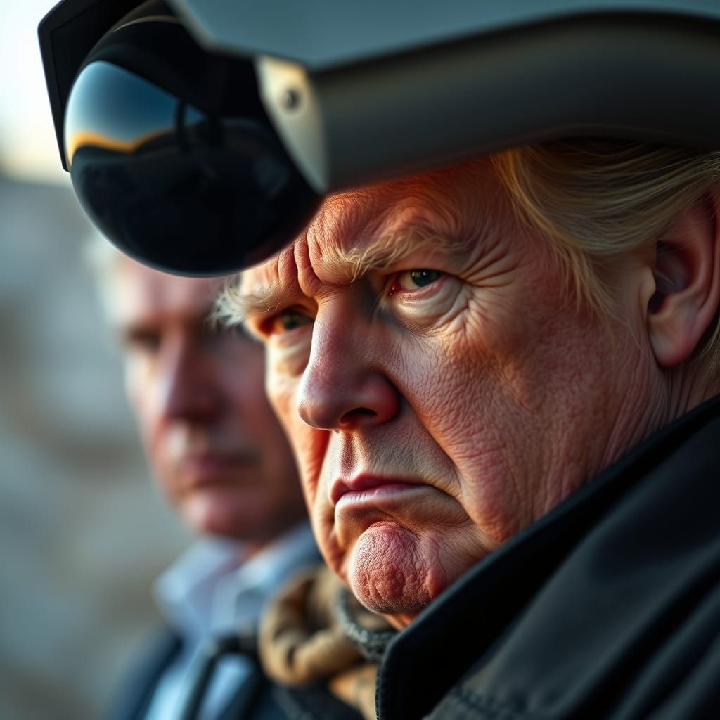 Donald Trump Observed by Determined Settler in Police Photo