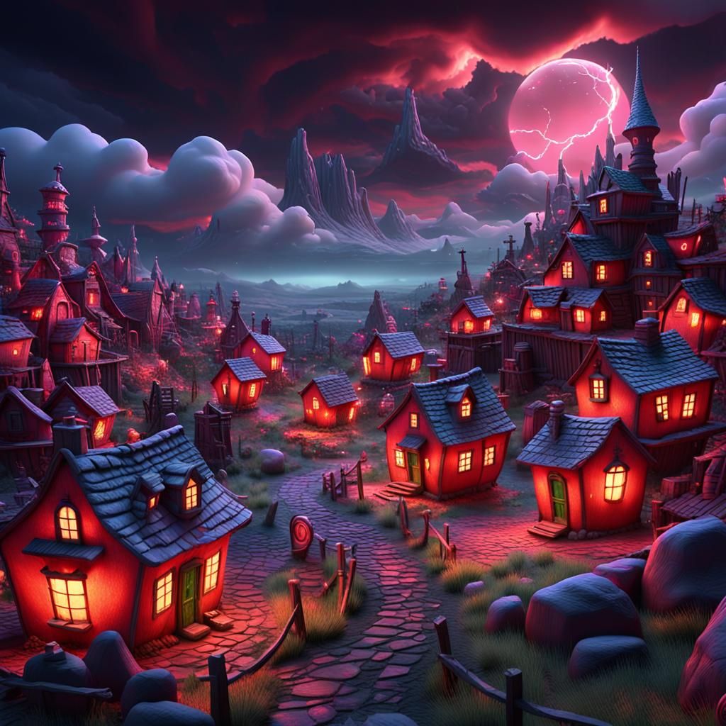 An eerie abandoned  village comes to life in a 3D HD sculpte...