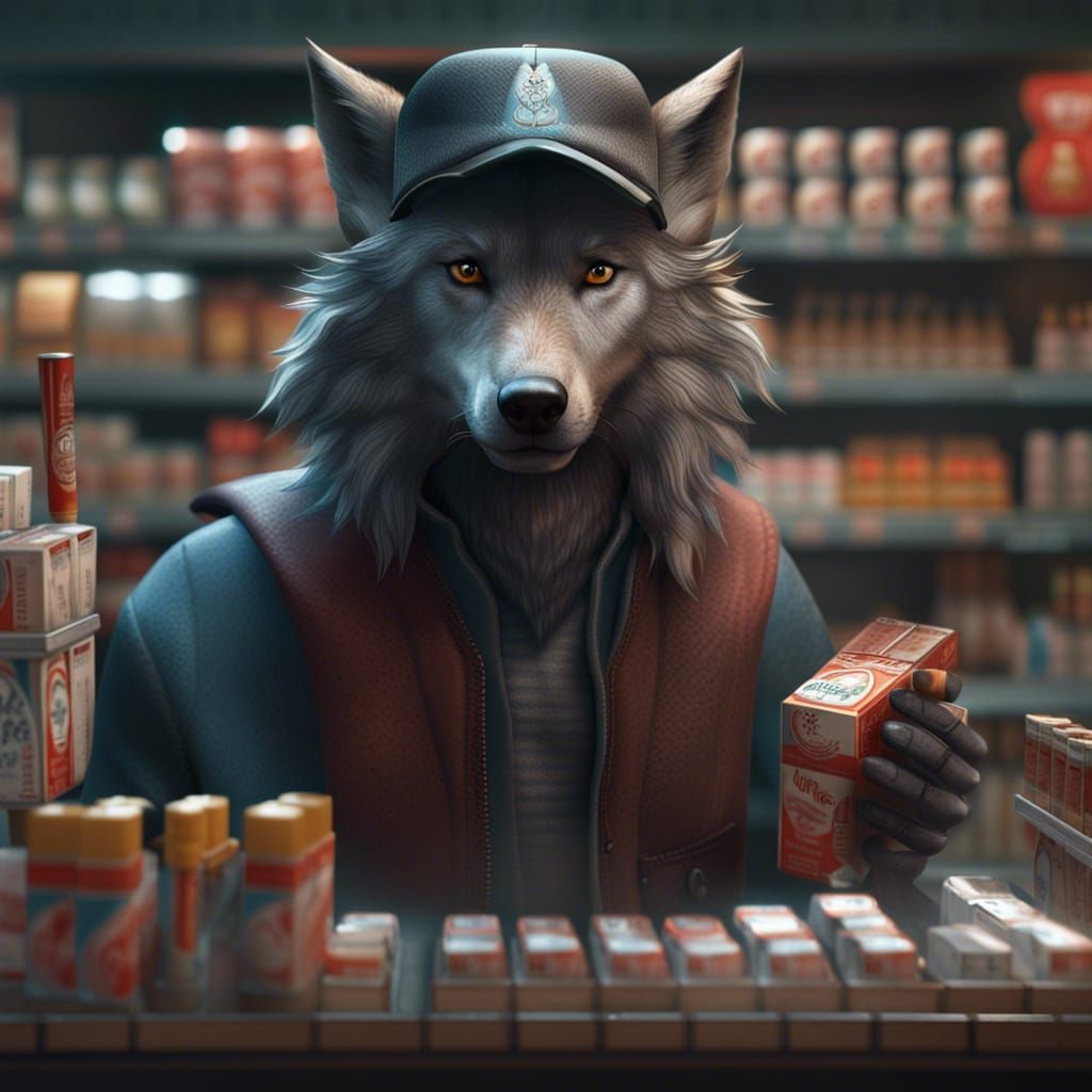 The wolf cashier