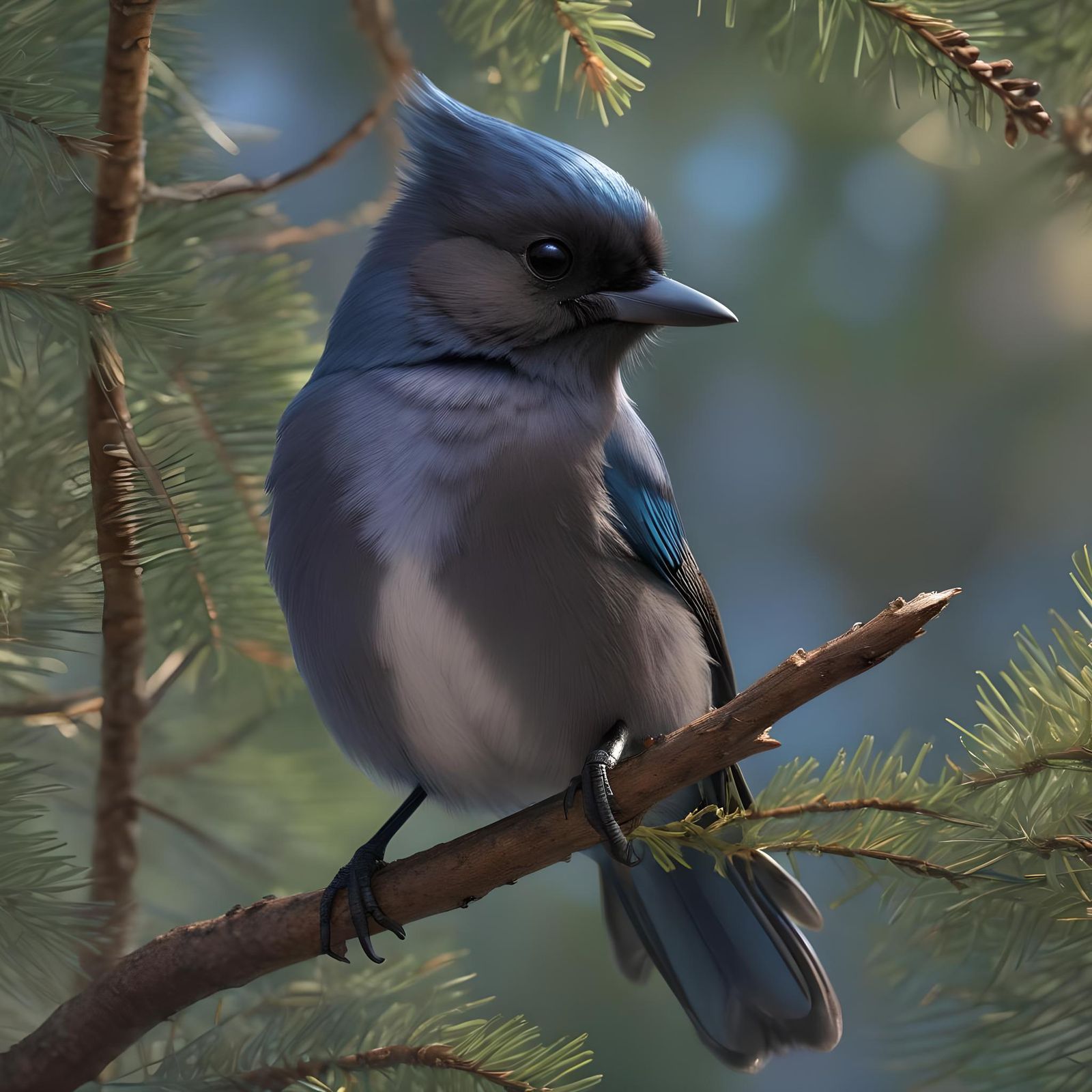 Young Steller's Jay - AI Generated Artwork - NightCafe Creator