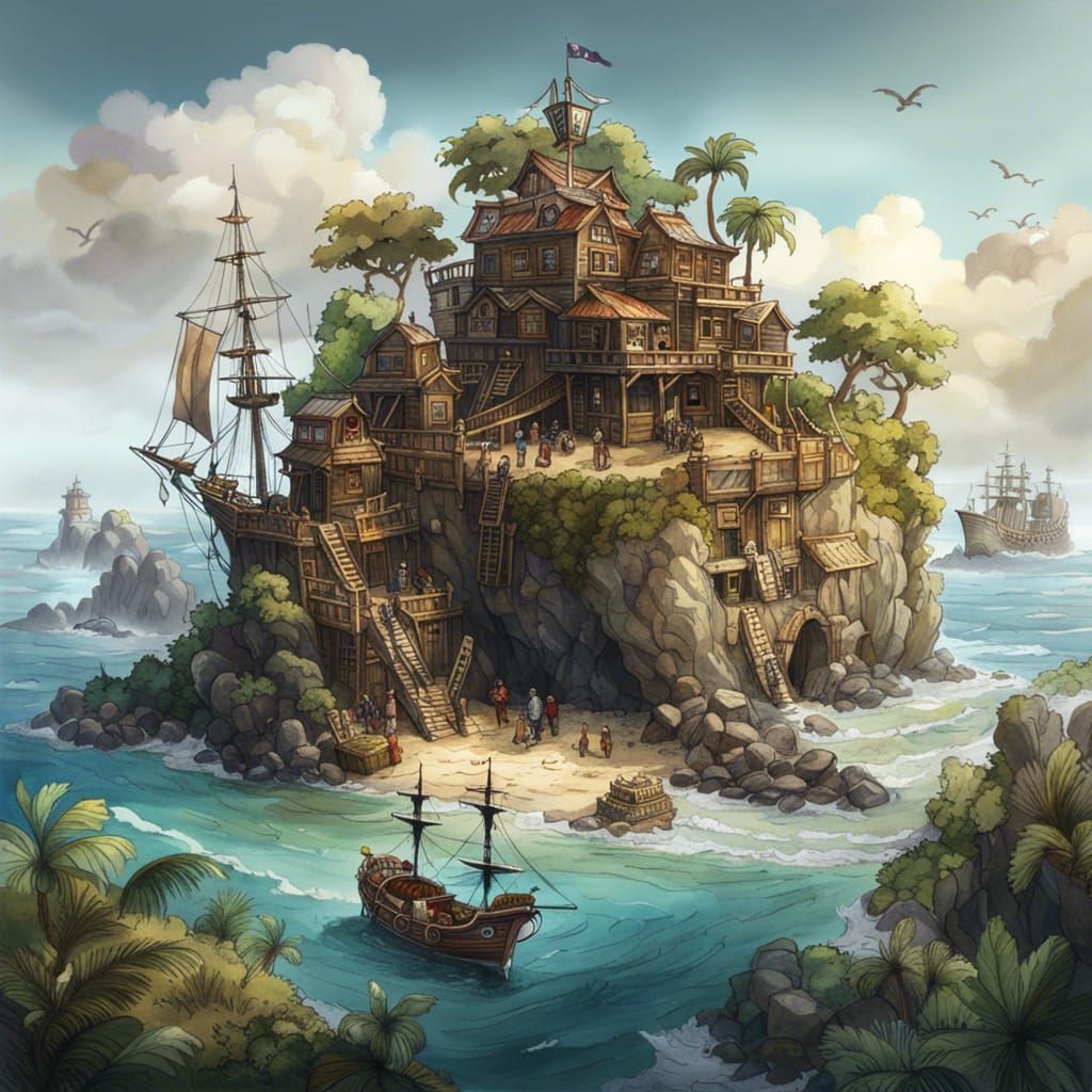 The forgotten pirate island - AI Generated Artwork - NightCafe Creator