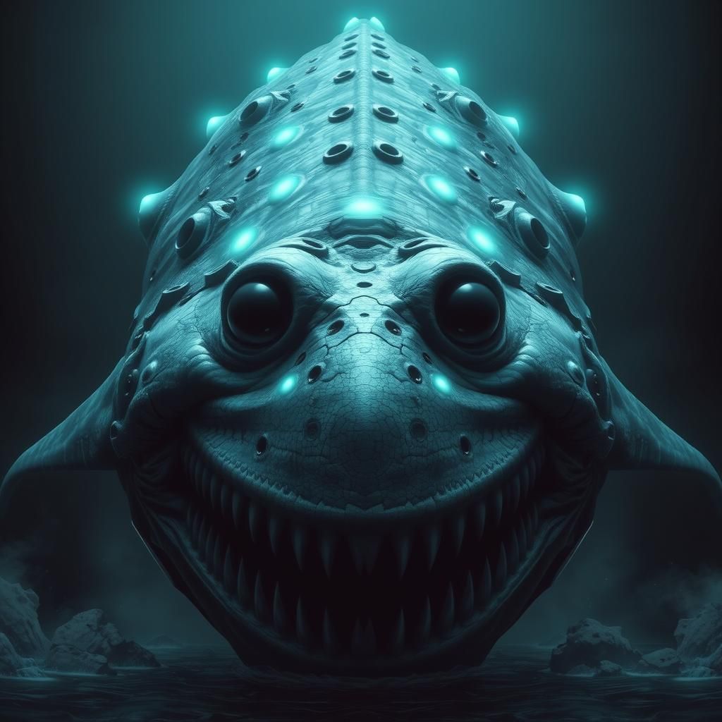 Terrifying gargantuan size The bloop cryptid whale shark creature staring directly at you the viewer  by @ThecosmicVengefulOne12 