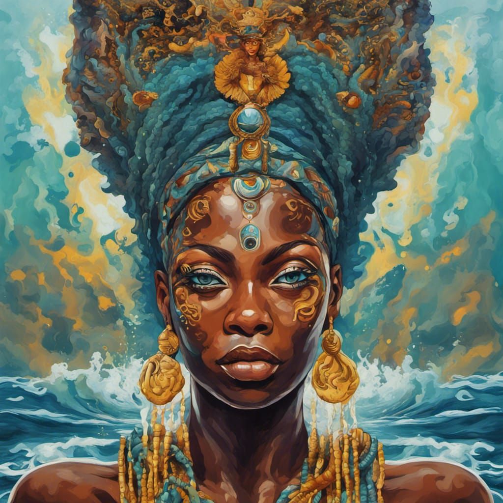 Olokun, ocean goddess - AI Generated Artwork - NightCafe Creator