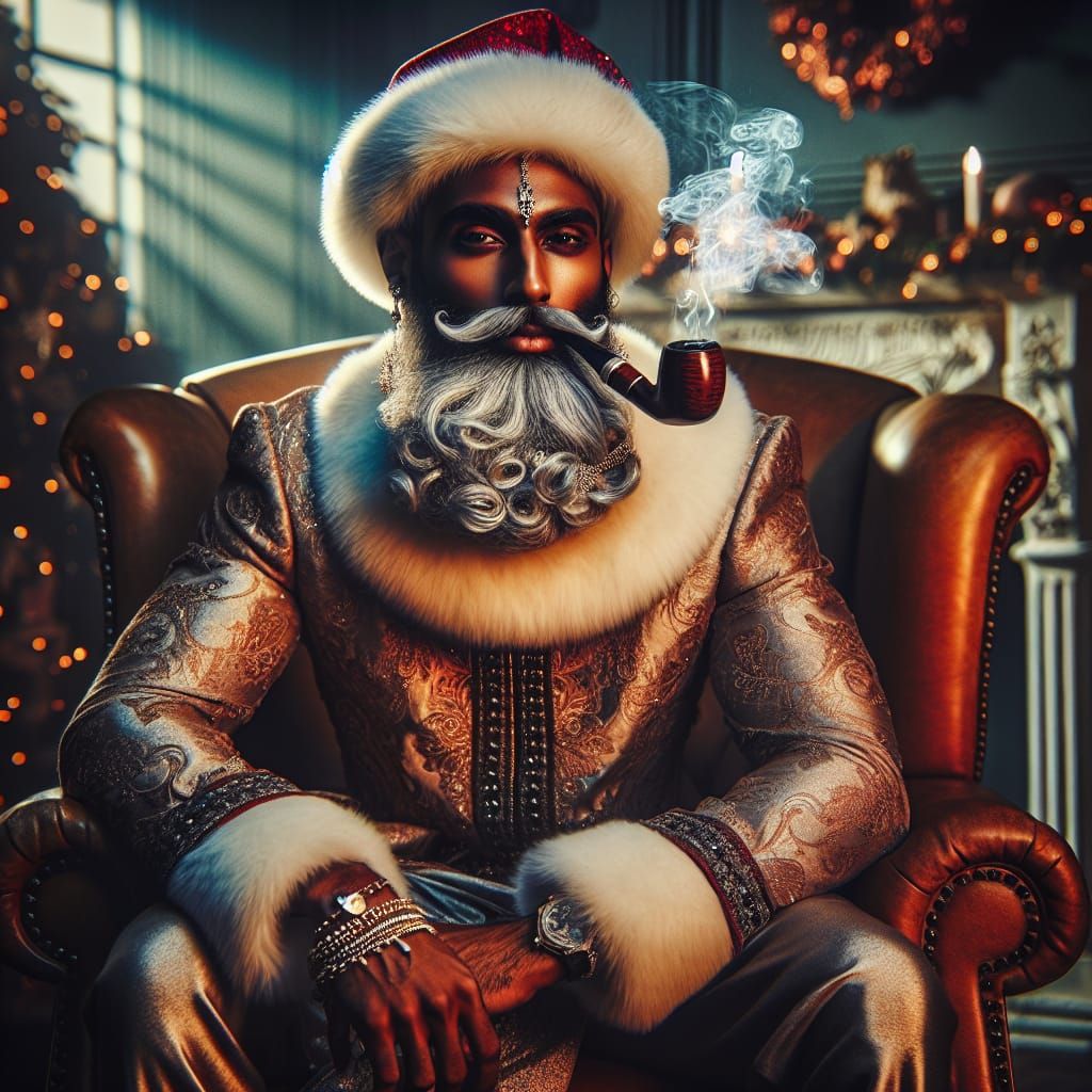 Santa Claus Embodies Cultural Harmony in Festive Holiday Sce...