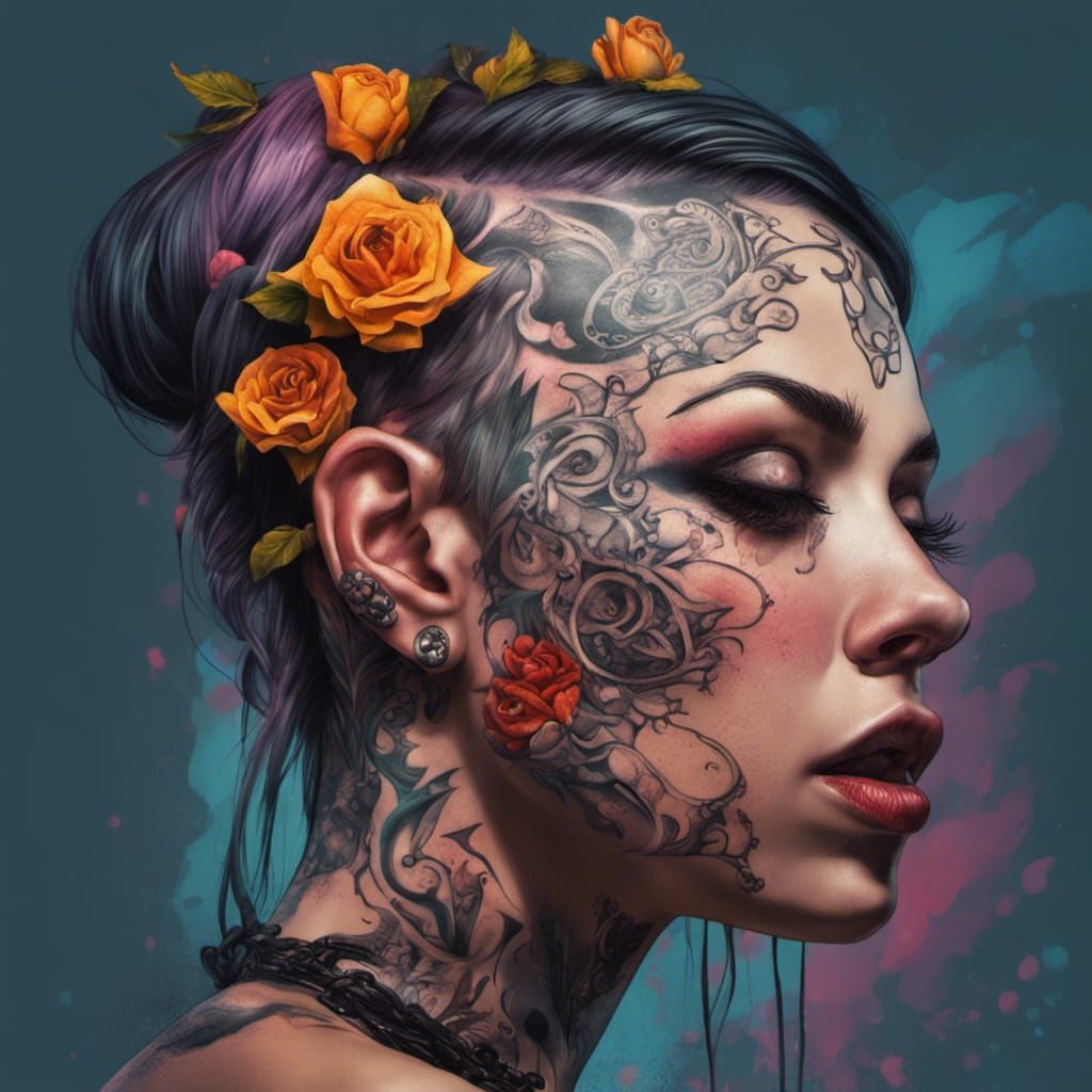Tattoo girl - AI Generated Artwork - NightCafe Creator