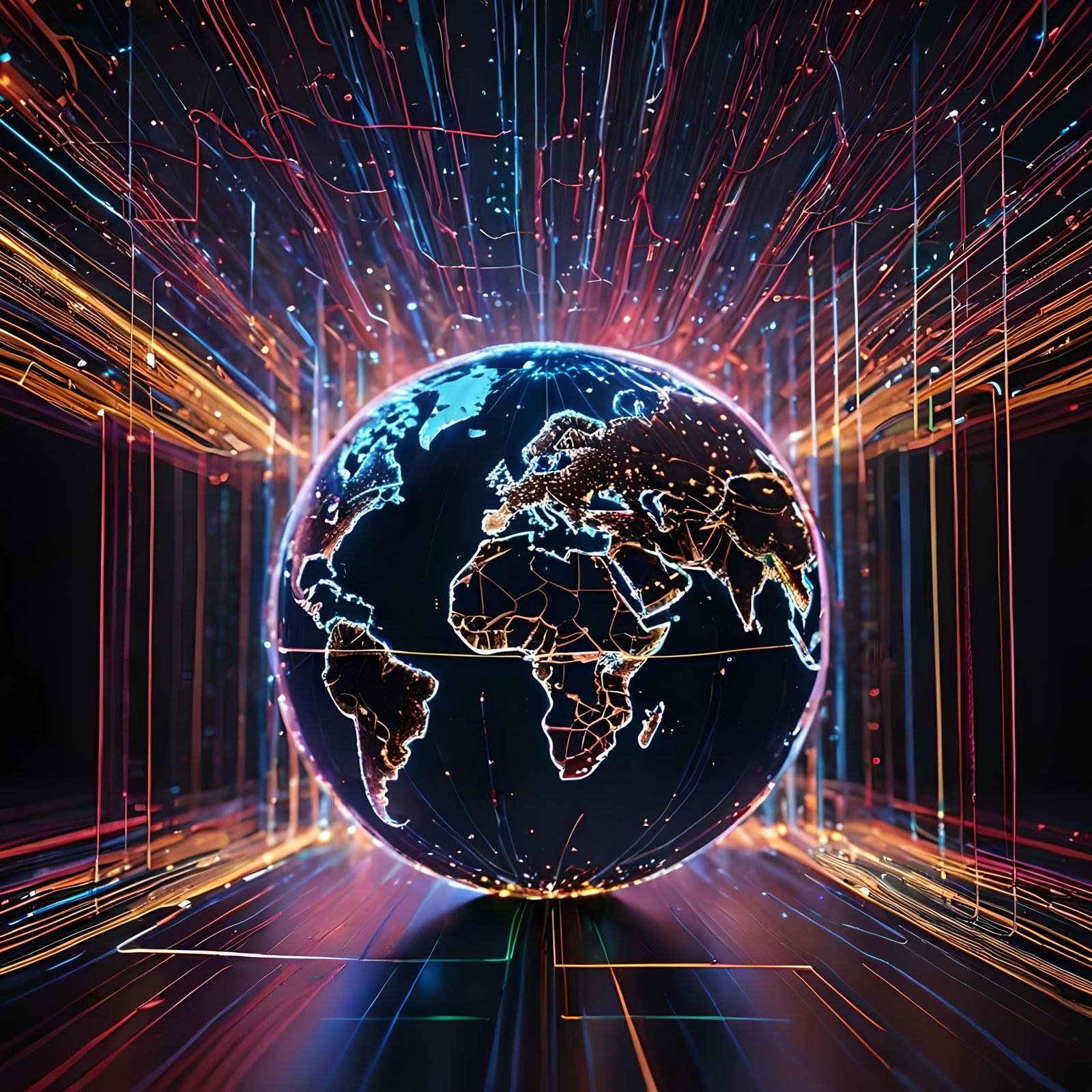 the Internet - connection of the globe  by @BM