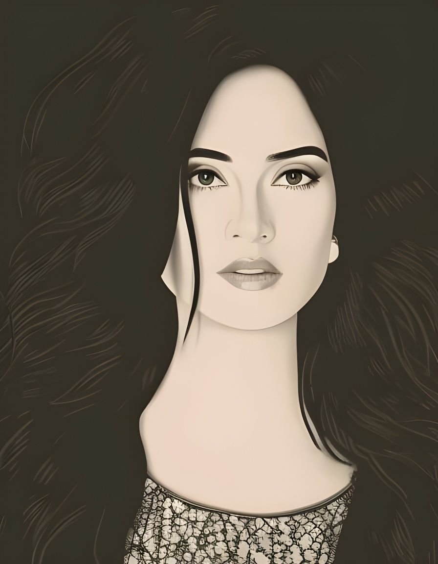 portrait of a woman, monochromatic