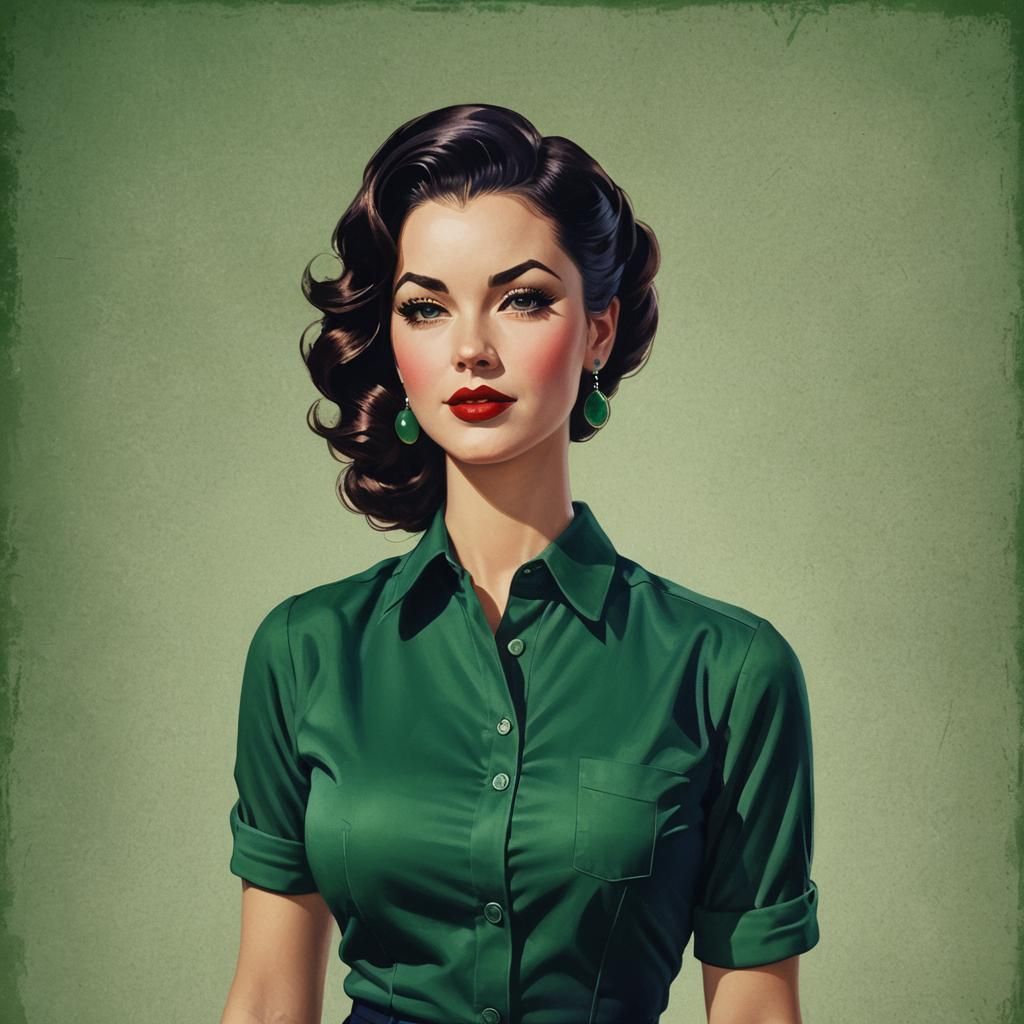 Capricorn woman wearing green, navy, grounded, practical spirit   by @froggyrockz 