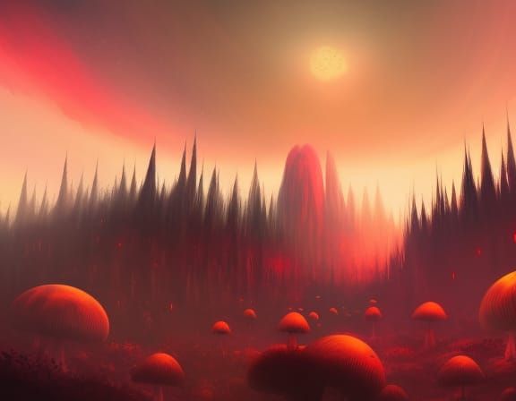 TRAPPIST-1 rises as we walk around this alien world.