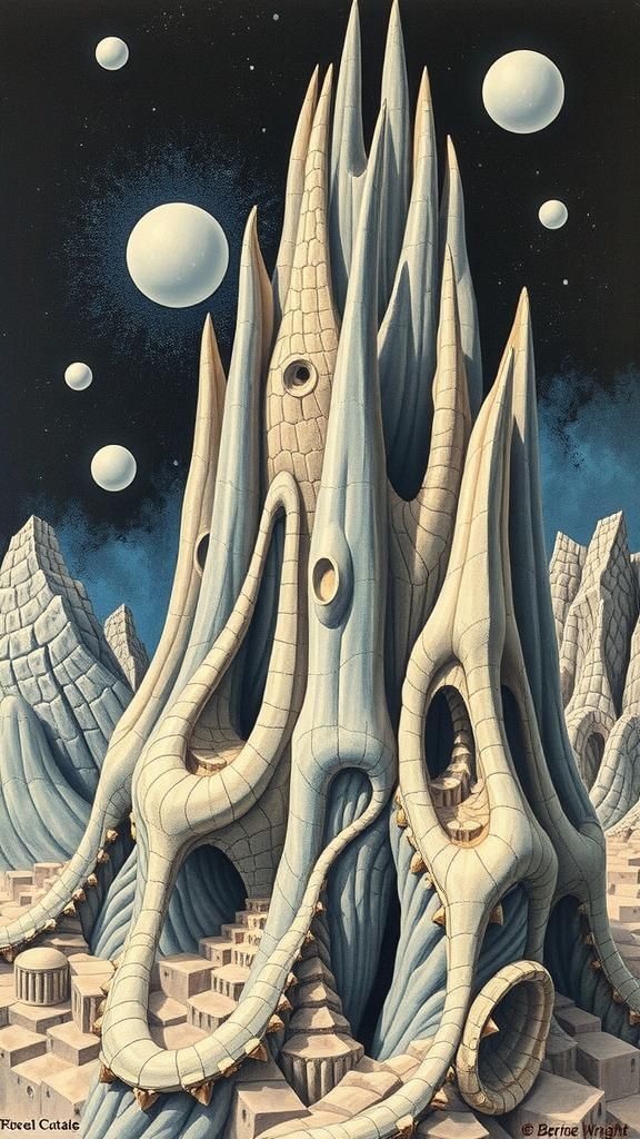 There Is No Theme, cubist mandelbulb by Bernie Wrightson 
