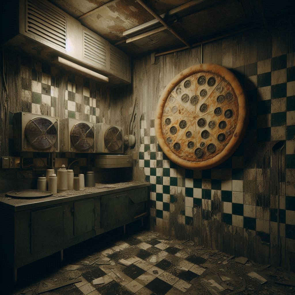 Dingy Dirty old Pizzeria Kitchen