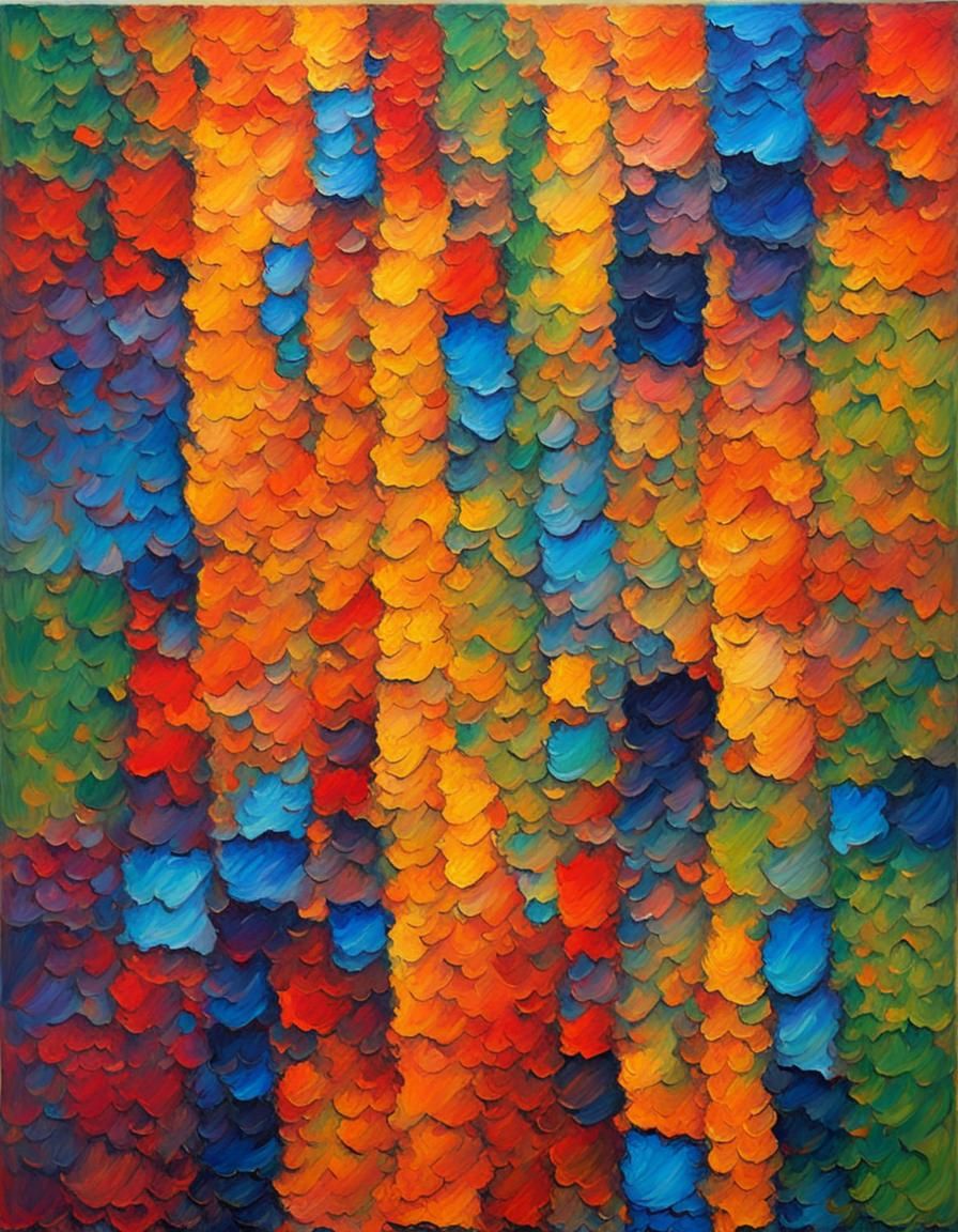 ABSTRACT , neoimpressionism expressionist style oil painting, smooth