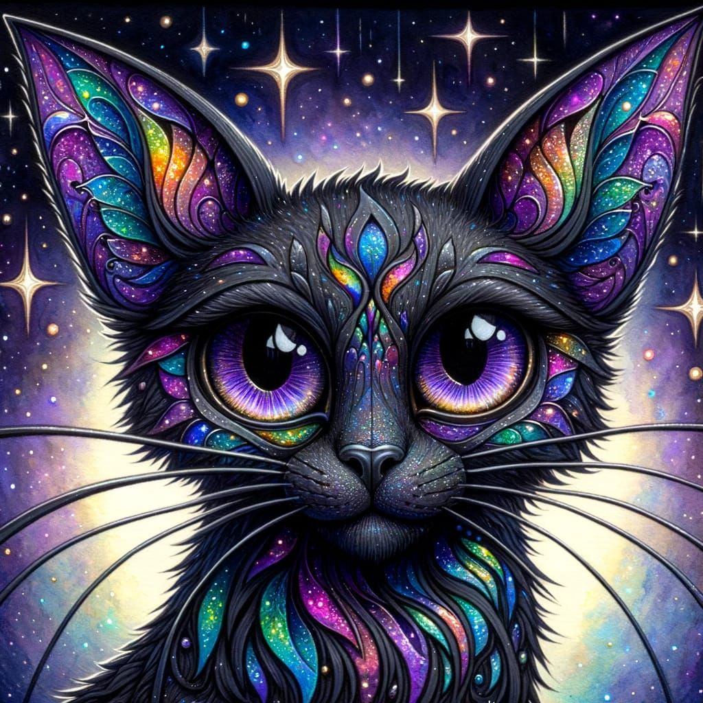 Mystical Rainbow Cat