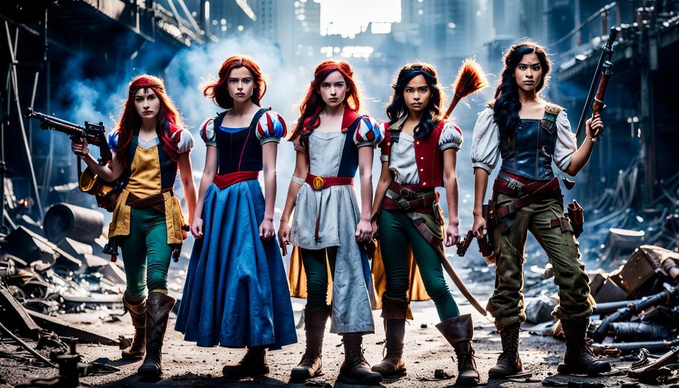 Post Apocalyptic Disney Princesses, Snow White, Belle, Ariel...