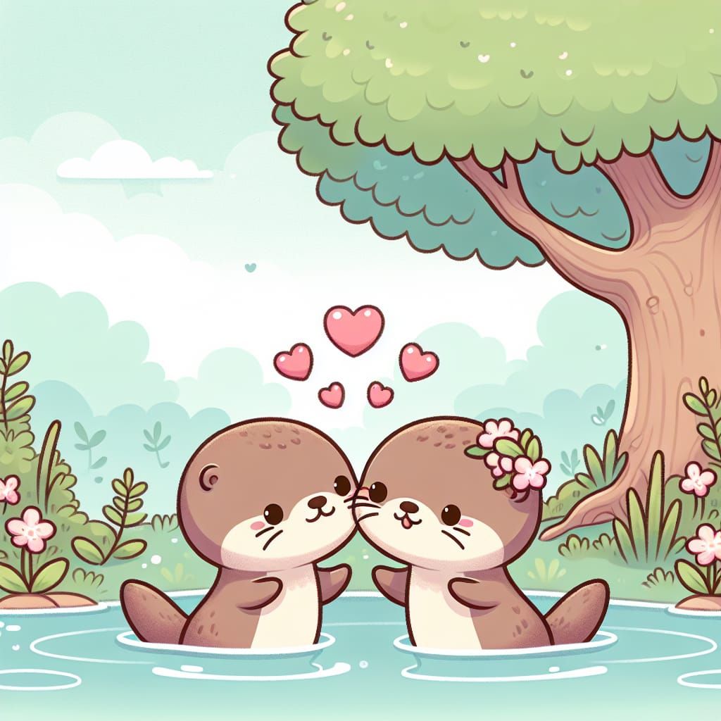 Kissing otter lovers!