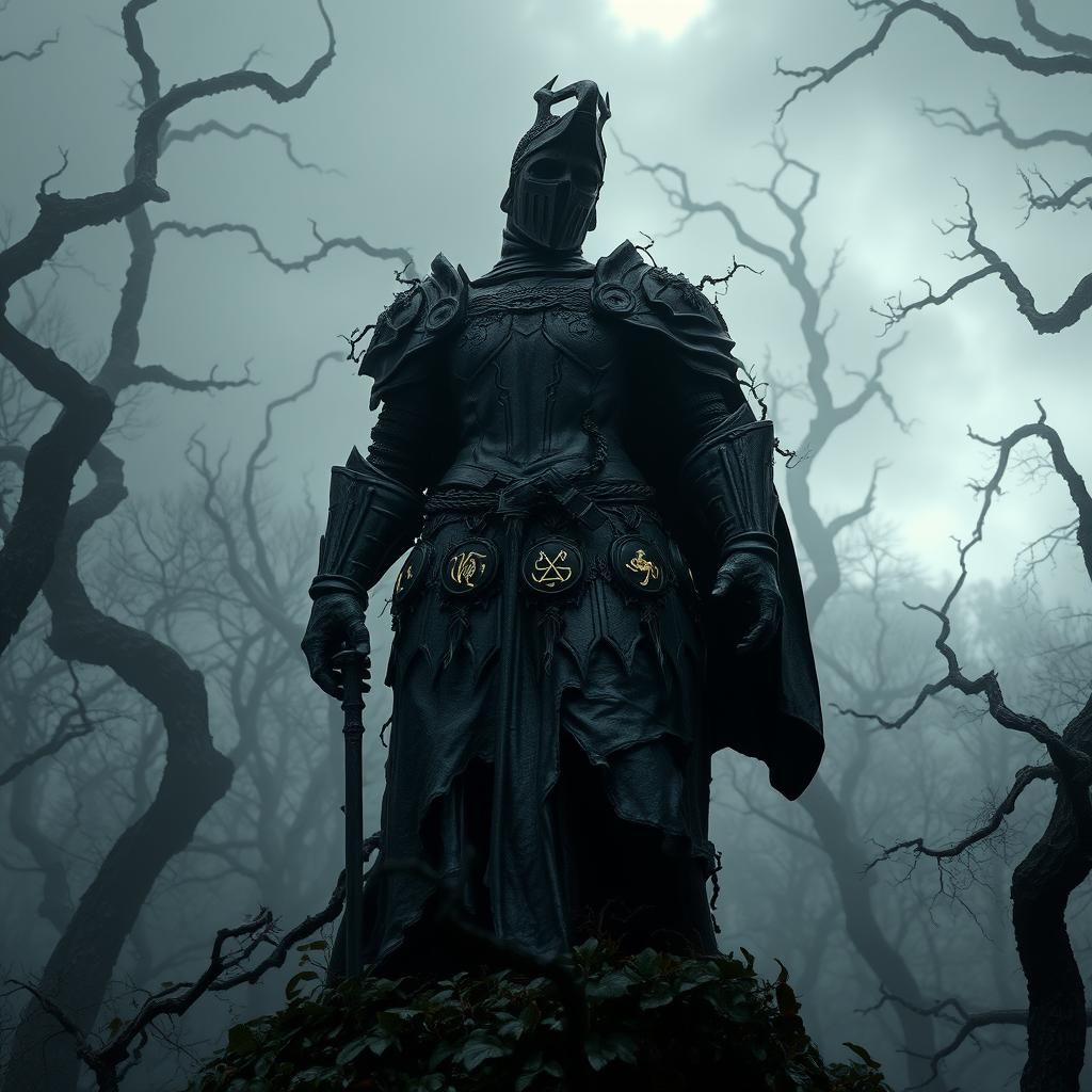 Fallen Knight Statue in Cursed Forest