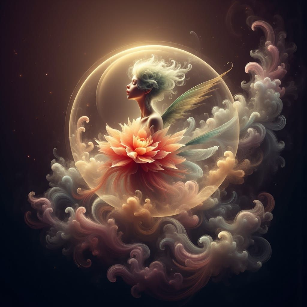 Alien in Celestial Sphere Drifting Through Cosmos